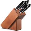 AUSONIA - CEPPO 5 COLTELLI BLOCCO IN LEGNO CILIEGIO COLTELLI FORGIATI CON CEPPO SET COLTELLI DA CUCINA 5 PEZZI
