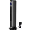 Echos Termoventilatore in ceramica, telecomando, timer da 8 ore, oscillante a 75°, 3 livelli, freddo, 1200, 2200 Watt, riscaldatore, riscaldatore elettrico, regolazione della temperatura: 10-49 °C, display