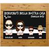 Social Crazy Tappeto zerbino personalizzato - Benvenuti a casa nostra - cocco naturale ideale per ingressi (Cocco Naturale, 90x60 cm)