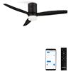 CREATE / WINDCALM NATURAL WOOD M/Ventilatore da soffitto con luce nero con Wifi e telecomando / 40W, Temporizzatore, Ø132 cm, 6 velocità, 3 temperature di luce, funzione estate-inverno