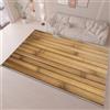 Generico 80 x 150 cm Soffice Tappeto Lavabili Antiscivolo, Semplice Realistico Venature Del Legno Di Bambù Per Cucina Soggiorno Ufficio, Marrone Chiaro Pelucchi Corti Tappetino Durevole e Facile da Curare