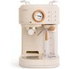 CREATE / THERA RETRO PRO/Caffettiera Express semiautomatica Sabbia / 20 bar, serbatoio latte, vassoio antigoccia, due uscite, capacità 1,5 l, per caffè macinato, 1250 W