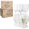MamboCat Set di 24 bicchieri da spumante Royal I 140 ml, altezza 16 cm, moderni bicchieri da spumante trasparenti con piedino, per prosecco, champagne e Co I bicchieri trasparenti per matrimoni,