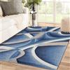 Ldiuttu Tappeto Salotto Grandi 200 x 250 cm Tappeti Morbido Pelo Corto Antiscivolo Tappeto Soggiorno Camera da Letto Moderno astratto geometrico bianco blu