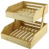 VR VETRINEINRETE Vetrineinrete® Scaffale multiuso in legno 2 3 livelli per cucina bagno portaoggetti cesto per frutta verdura portapane (2 Livelli)