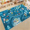 PEIHUODAN Tappeto Gioco per Bambini Zona di Gioco Zoo Campagna Rurale Pista per Auto 3D, in Polipropilene Antiscivolo Decorativo Tappeti per Sala Giochi, Camera da Letto Ragazzi, 140x200 cm, Blu3