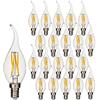 BANGSHUO Set di 20 Lampadine a LED E14 Vintage Candelabri 4W C35 400 Lumen Bianco Caldo 2700K Lampadine LED Lampadine, Lampada a candela LED C35 Filamento E14 Punta a Fiamma non Dimmerabile