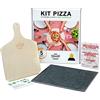 Hot Cooking Stones Set Piastra Pietra Lavica da Forno per Pizza Napoletana + Pala per Pizza Inclusa-34x40