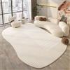 Generic Tappeto Ovale Antiscivolo A Righe Di Forma Irregolare, Lavabile, Per Soggiorno e Camera Da Letto
