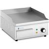 Royal Catering RCPG45-S - Padella elettrica 350 x 380 mm, piatta, 2000 W, griglia elettrica con parte superiore elettrica, griglia elettrica e piano cottura (acciaio inossidabile, ghisa)