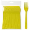 ecodrinks - Forchette in Plastica - Eleganza e Sostenibilità a Tavola - Resistenti Fino a 125°C, Lavabili e Riutilizzabili - Perfette per Eventi, Feste e Picnic (210, Giallo)