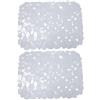 Vilgftyiet Set di 2 tappetini antiscivolo per lavello da cucina, in PVC, design a ciottoli, per un drenaggio efficiente e una protezione del lavandino (trasparente)