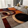 IUCUHE Tappeto Salotto Moderno Pelo Corto, Tappeto Camera Da Letto Disegno Geometrico 3D Astratto Per Soggiorno, Camera Da Letto, Sala Da Pranzo,Dimensione:200x230cm Colore:Rosso scuro/Nero/Arancione