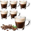 Generico Set 6/12 Tazzine da Caffè in Vetro 70 ml con Manico - Tazze Espresso Trasparenti Resistenti, Ideali per Cappuccino, Caffè, Macchina Espresso - Lavabili in Lavastoviglie (6) -122965