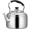 OKTAOAOO Bollitore Sul Fornello, 4L/5L/6L Acciaio Inossidabile Bollitore Che Fischia, Grande Capacità Acqua Calda Bollitore, Adatto A Tutti I Tipi Di Stufe (Color : Silver, Size : 5L)