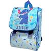 Clondo Zaino Estensibile Bambina Per La Scuola Elementare, Per Stitch Fan, Doppio Scomparto, Con Tasca e Portaborraccia, Spallacci Imbottiti