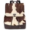 EgoMed Pelle di mucca, pelliccia, pelo di mucca, pelle, sopracciglia e motivo di animali domestici bianchi,Zaino da donna, impermeabile, leggero, in pelle PU, alla moda, da viaggio