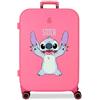Disney Joumma Disney Stitch Playfull Valigia per bambini Valigia rigida ABS Chiusura TSA 4 Ruote Bagagli a Mano, fucsia, Taglia unica per tutti