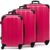 FERGÉ set di 3 valigie viaggio QUÉBEC - bagaglio rigido dure leggera 3 pezzi valigetta 4 ruote rosa