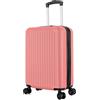 R.Leone Valigia 55x35x25 cm Trolley Bagaglio a mano 4 Ruote in ABS Air Asia, Air France, Ita airways, KLM, EasyJet, Ryanair 318 (Rosa Anguria, Valigia 55x35x25 cm)