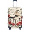 HLBSDM Coprivaligia da viaggio con motivo vintage ed elegante a rose per pianoforte