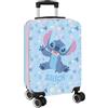safta STITCH HAPPY - Trolley da cabina 20 pollici, valigia con ruote, lucchetto di sicurezza, valigia leggera, 34,5 x 20 x 55 cm, azzurro, M, Casual
