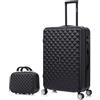 CELIMS - Bagaglio Grande con beauty case | Capacità 23 kg | Valigia leggera da stiva | 75 x 46 x 28 cm | Chiusura di sicurezza | Materiale ABS | Nero