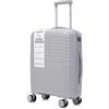 R.Leone Valigia da 1 Fino a Set 3 Bagaglio a mano 55x40x20 Ryanair, Medio, Grande Ultra Strong Antiurto Trolley leggero 8 ruote Polipropilene 6080 (Argento, M Valigia Media)