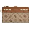 GUESS portafoglio Melinda Logo SLG Double Zip Organizer Latte Logo marrone chiaro