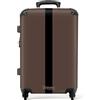 NoBoringSuitcases.com® Valigia Rigida 67 cm 72L Ruote, Trolley Leggera 20 kg Stiva, Bagaglio Strisce - Marrone, per Aereo