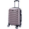 R.Leone Valigia da 1 pezzo Fino a Set 4 Trolley Rigido grande, medio, bagaglio a mano e beauty case 8 ruote in ABS 2026 (Rose Gold, M Medio)