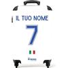 NoBoringSuitcases.com Valigia Bagaglio a Mano, Trolley Personalizzabile, 55x40x20 cm (2024 - Maglie Gara Away Italia - Bianco)