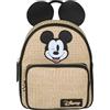 sarcia.eu Mickey Mouse Disney Zaino da donna con orecchie, urbano GIOVANI intrecciato CAPIENTE, BEIGE (Beige Mickey)