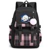 LKY STAR Unisex Blue Lock Zaino con Ciondolo in Peluche e Distintivo Carino Donna Ragazze Grande Capacità per la Scuola Viaggio Casual Backpack per Studenti
