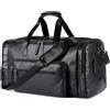 YXINAER Borsone da Viaggio Pelle Borsa da viaggio for uomo d'affari di grande capacità, retrò, in pelle PU, con tracolla, for esterni(Black)