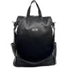 COVERI Zaino casual in pelle PU antifurto, borsa a tracolla convertibile con 2 tasche frontali con cerniera, ideale per lavoro o università (nero), nero