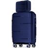 POSH Set di Valigie 2 pezzi in Polipropilene Rigido - Beauty Case 14L, Mittelgroße 62L - Trolley da Viaggio con Serratura TSA e Doppie Ruote Silenziose -Set di Bagagli Ultraleggero per Viaggio