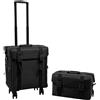 Poyujkyhr Trolley cosmetico 2 in 1 con 8 cassetti, custodia per tatuaggi con ruote e borsa a tracolla rimovibile, per cosmetici, da viaggio, parrucchieri, truccatori