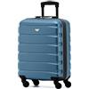 Flight Knight Valigie Rigide in ABS Leggere a 4 Ruote - Bagaglio a mano approvato per oltre 60 compagnie aeree tra cui easyJet, Jet2 e dimensioni massime per Ryanair (Priorita) 55x40x20cm