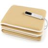 OKSY Coprimaterasso Elettrico Scaldaletto Made in Italy, Lavabile, Anallergico, 6 Temperature, 4 Timer, Lato Comando Personalizzabile, Sicuro e Confortevole (BEIGE, 150X75)