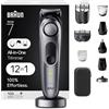 Braun Kit stile tutto in uno serie 7 7440, rasoio 12 in 1 da uomo con tagliaborba, tagliacapelli e altro, lama più affilata di Braun, 40 impostazioni di lunghezza, impermeabile