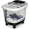 COSTWAY Idromassaggio per Piedi, Pediluvio Massaggiatore Plantare Massaggio Shiatsu, con Funzione Calore Timer e Rulli Luce a Infrarossi, 15L Idromassaggiatore (Grigio)