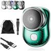 Knubbuf Lureza Shaver, Lureza Mini Shaver, Tlopa Mini-Shave Rasoio elettrico portatile, rasoio potente Wet & Dry per viaggi, ufficio e lavoro con spazzola per la pulizia (Green)