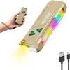 Smiling Shark Torcia ML01, Lampada Torcia LED Ricaricabile USB Magnetica con Luce Bianca, Gialla, Viola & Luce Laterale RGB Flashlight Compatta con Clip per Campeggio Escursionismo Emergenze (Cachi)