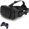 MZECH Cuffie Occhiali 3D VR, Visore Realtà Virtuale 3D, VR Visore Cuffie con Lenti HD Anti Luce Blu, per iPhone/Android Smartphones da 4,7 a 7,2 pollici, Regali di Natale per bambini e adulti(E)