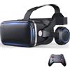 MZECH Cuffie Occhiali 3D VR, Visore Realtà Virtuale 3D, VR Visore Cuffie con Lenti HD Anti Luce Blu, per iPhone/Android Smartphones da 4,7 a 7,2 pollici, Regali di Natale per bambini e adulti(C)
