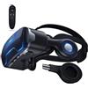 BHJAYIGS Occhiali VR, Visore Realtà Virtuale 3D, VR Visore Cuffie, Glasses 3D con Lenti HD Anti Luce Blu, Compatibili con Smartphone iPhone Android da 4,7-7,2 Pollici, Regalo di Natale, Regalo(F)