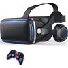 BHJAYIGS Occhiali VR, Visore Realtà Virtuale 3D, VR Visore Cuffie, Glasses 3D con Lenti HD Anti Luce Blu, Compatibili con Smartphone iPhone Android da 4,7-7,2 Pollici, Regalo di Natale, Regalo(E)