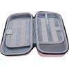 FAUOSWUK Custodia da Trasporto per Console di Commutazione, Custodia Rigida in EVA PU con 20 Slot per Schede di Gioco, per Accessori Adattatore CA da Viaggio (Rosa)