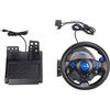 Cryfokt Volante da Gioco per PC Doppia Vibrazione Rotazione di 180 Gradi Volante da Gioco 3 in 1 con Pedali per PC, Materiale ABS Alimentato Tramite USB